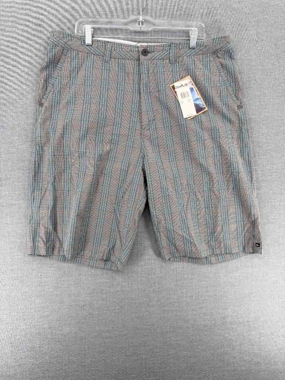 Quiksilver Drezzy Skater Chino Shorts Mens 40 10" Plaid Grunge Beach Y2K NWT